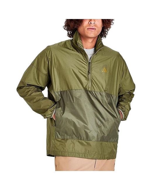 Nike Green Acg Half-Zip Windbreaker Jacket for men
