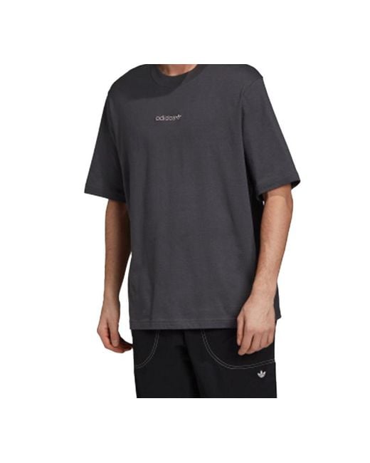 Adidas Black Originals Embroidered Logo Short Sleeve for men