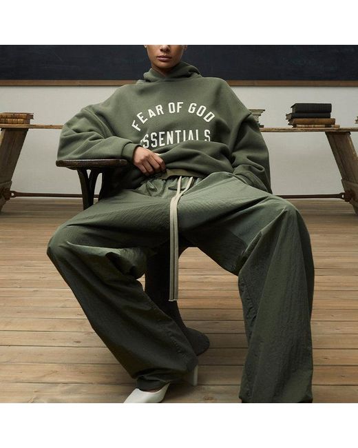 Fear Of God Green Fleece Hoodie 'Military' for men