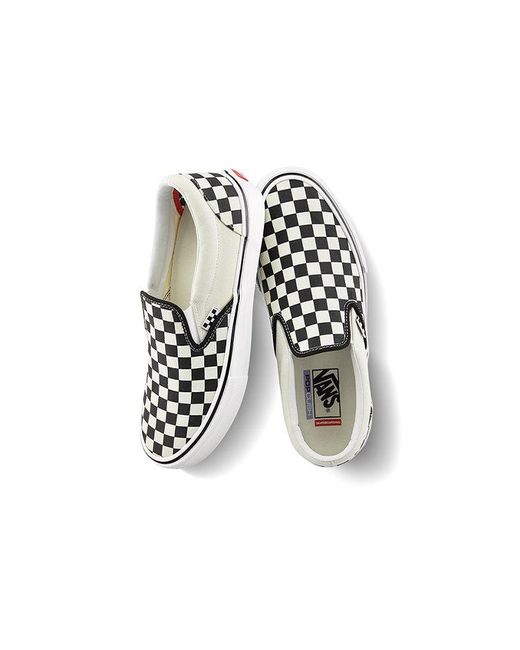 Vans White Skate Slip-On 'Checkerboard for men