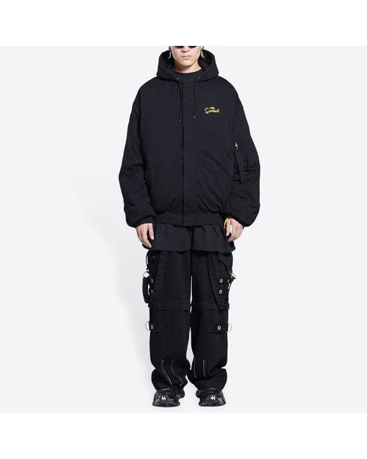 Balenciaga Blue X The Simpsons Padded Bomber Hoodie for men