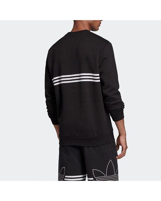 Adidas Blue Originals Outline Crw Flc Casual Loose Round Neck for men
