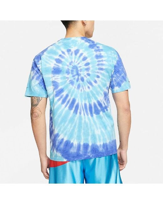 Nike Blue X Space Jam Tie Dye Sports Tee 'Light' for men