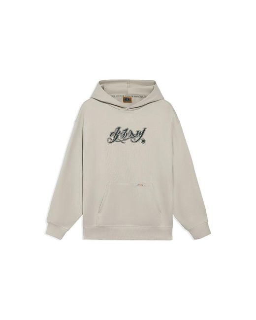 Li-ning Gray Badfive Sports Basketball Series Printing Hoodie