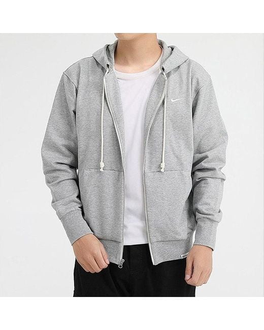 Nike Gray Casual Sports Knit Cardigan Hooded Jacket Light for men