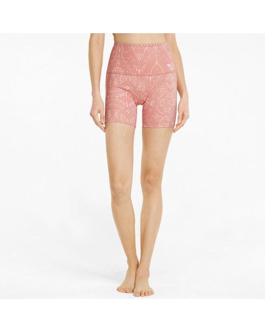 PUMA Pink (Wmns) Studio Printed 5 Inch Training Legging Short 'Rosette'