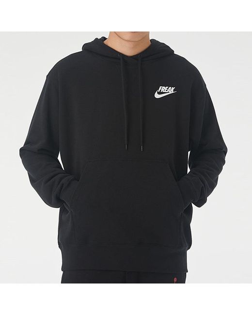 Nike Black Giannis Solid Color Pullover Hoodie for men