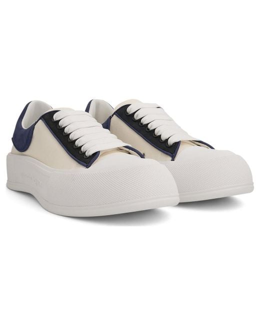 McQueen Blue Deck Plimsoll Sneakers for men