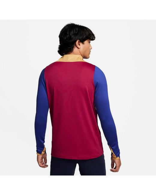 Nike Red Fc Barcelona Strike Dri-Fit Football Drill Top Deep Royal' for men
