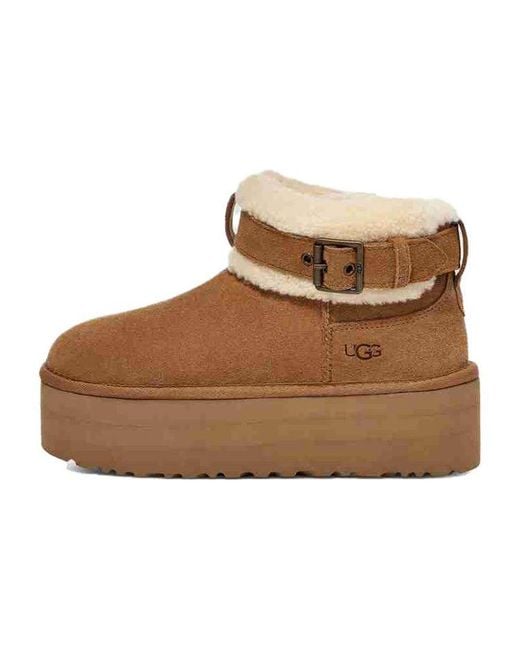 Ugg Brown (Wmns) Ultra Mini Belted Roller Boot 'Chestnut'