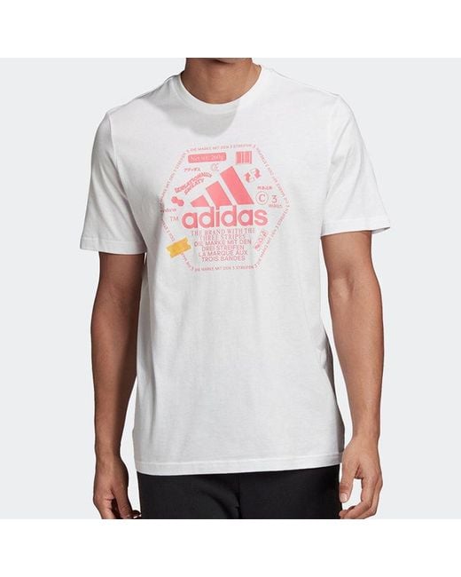 Adidas White Snack Bos 1 Printing Short Sleeve for men