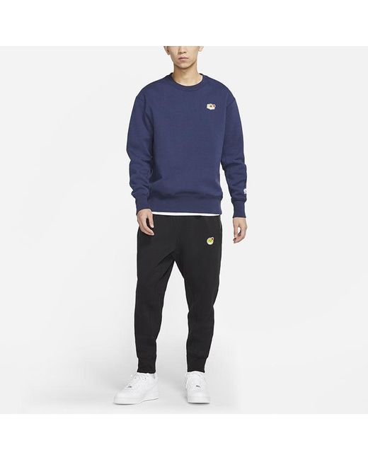 Nike Blue Sportswear Logo Casual Sports Round Neck Pullover for men