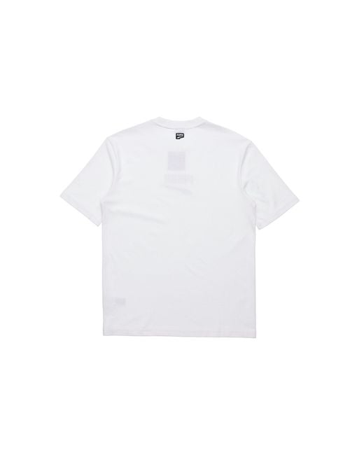 PUMA White Downtown Classical Logo Short Sleeve Tee for men