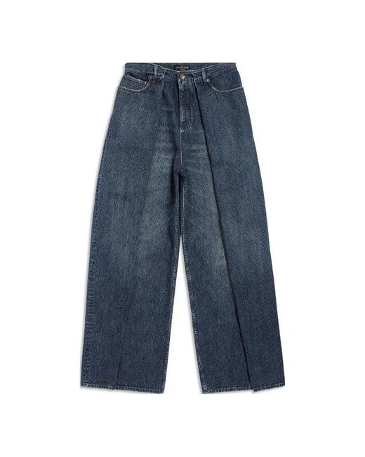 Balenciaga Blue Double Side Pants 'Dark' for men