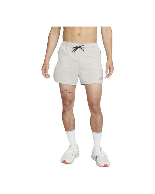Nike White Dri-Fit Stride Running Division Running Shorts 'Lt Iron Ore' for men
