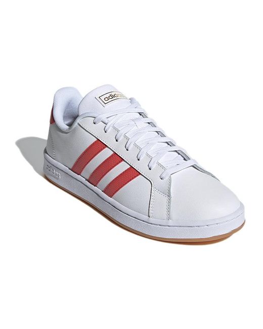 Adidas White Grand Court Crew' for men