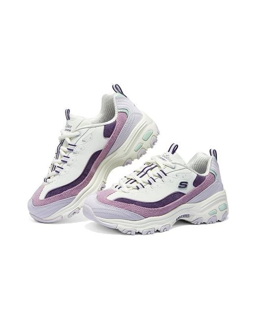 Skechers White (Wmns) D'Lites 1.0 Shoes Lilac'