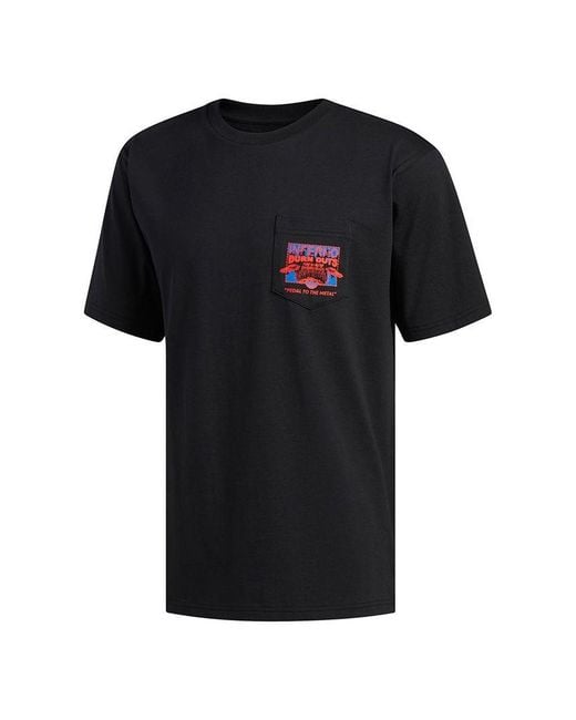 Adidas Black Originals Casual Sports Pocket Round Neck Short Sleeve for men
