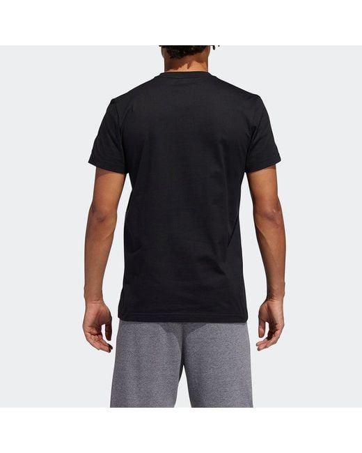 Adidas Black Shanghai Tee Basketball Sports Short Sleeve for men