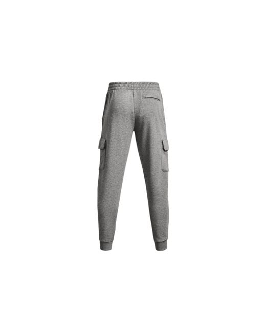Under Armour Gray Rival Fleece Cargo Joggers for men