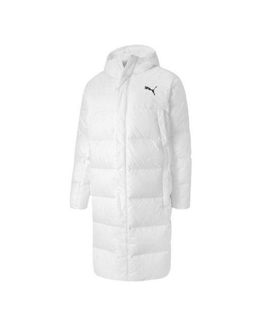 PUMA White Long Oversized Down Jacket for men