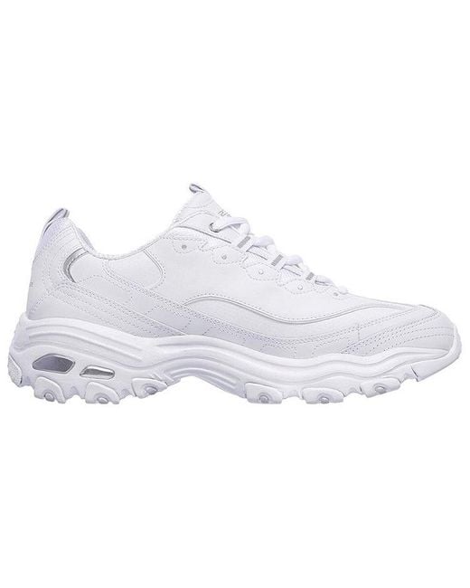 Skechers White D'Lites 1.0 Low-Top Running Shoes for men