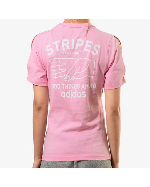 Adidas Pink (Wmns) Neo Casual Sports Training Round Neck Short Sleeve