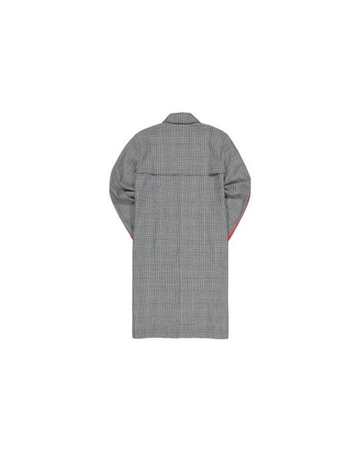Adidas Gray Originals X 424 Trench Coat Crossover Plaid Long Windbreaker for men