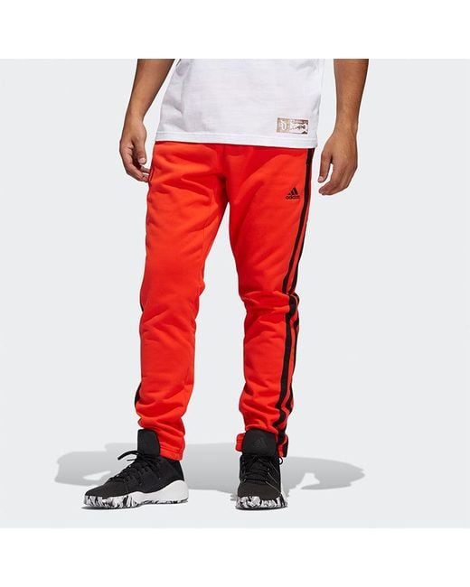 Adidas Red Dame Vis Pant Stripe Sports Long Pants for men