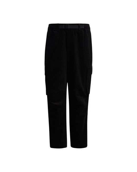 Adidas Black Ub Pnt Cdr Sports Cargo Pocket Corduroy Long Pants for men