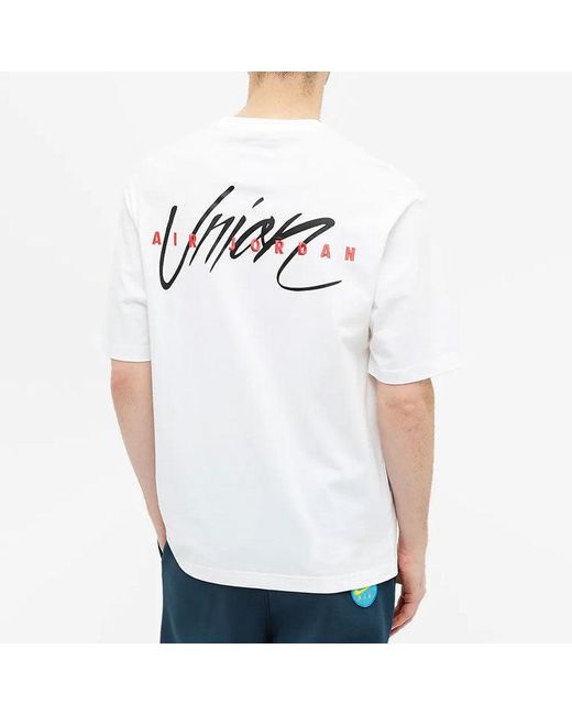 Nike White X Union La Dunk Printing Sports Round Neck T-Shirt Asia Sizing for men
