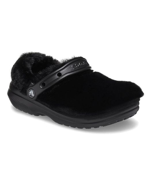 CROCSTM Black Classic Fur Sure Slip On Clogs for men