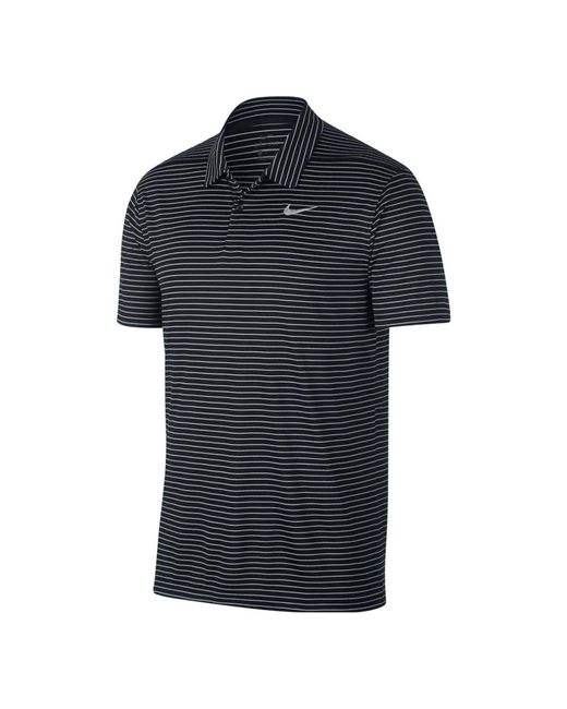 Nike Blue Dri-Fit Striped Golf Polo Shirt ' Summit' for men