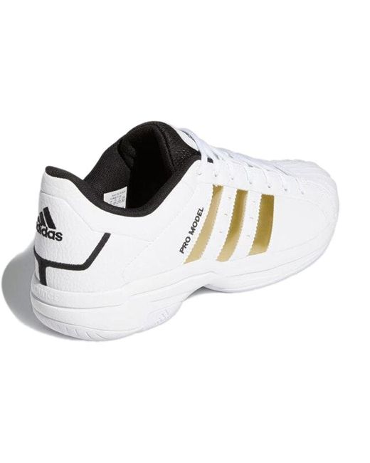Adidas White Pro Model 2G Low Metallic' for men