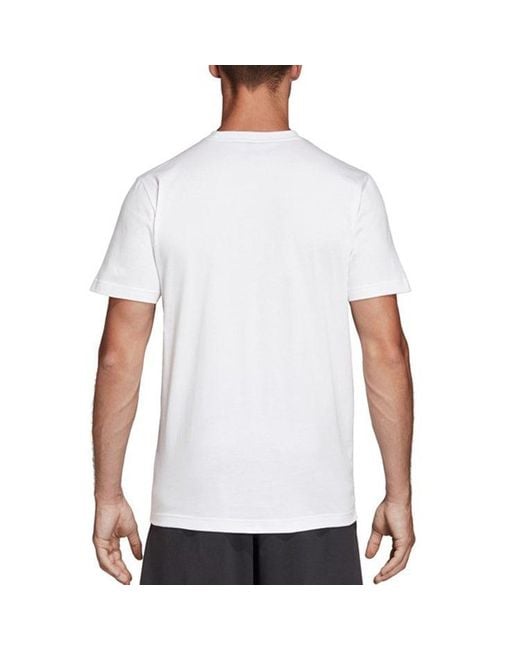 Adidas White Classical Logo Printed Tee for men