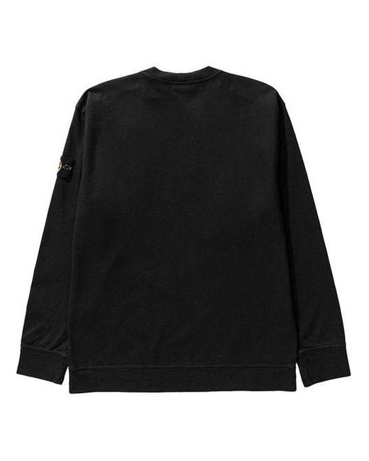 Stone Island Black Logo Patch Long-Sleeve T-Shirt for men
