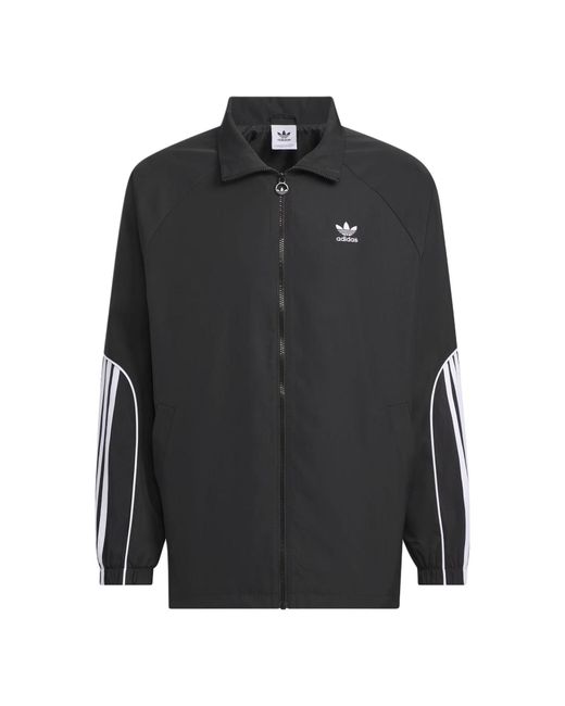 Adidas Black Originals 3-stripes Coach Jacket for men