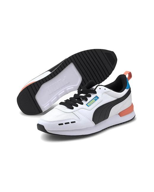 PUMA White R78 Neon Low Running Shoes for men