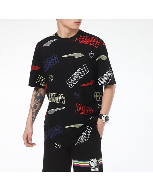 PUMA Black Solid Regular Fit T-Shirt for men