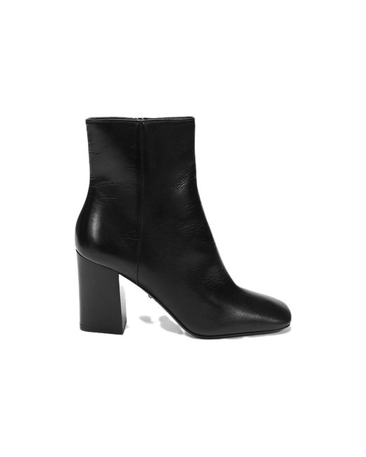 Prada Black (Wmns) Leather Square Toe Ankle Pumps