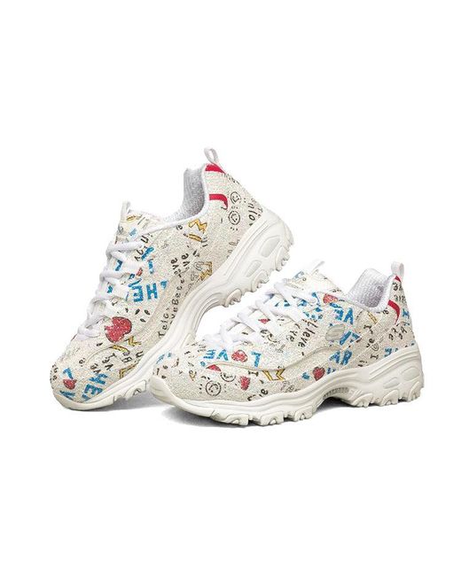 Skechers White (Wmns) D'Lites 1.0 Low-Top Daddy Shoes