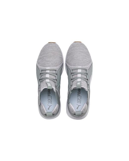 PUMA Gray Enzo Knit Low-Top Running Shoes for men