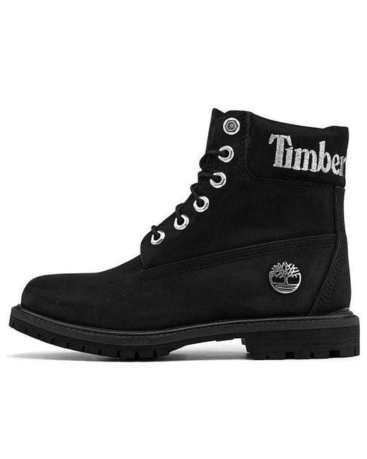 Timberland Black (Wmns) 6 Inch Premium Waterproof Boots Nubuck With Logo'