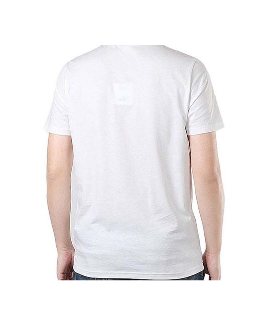 PUMA White Graphic Tee Box Logo Living Series Short Sleeve for men