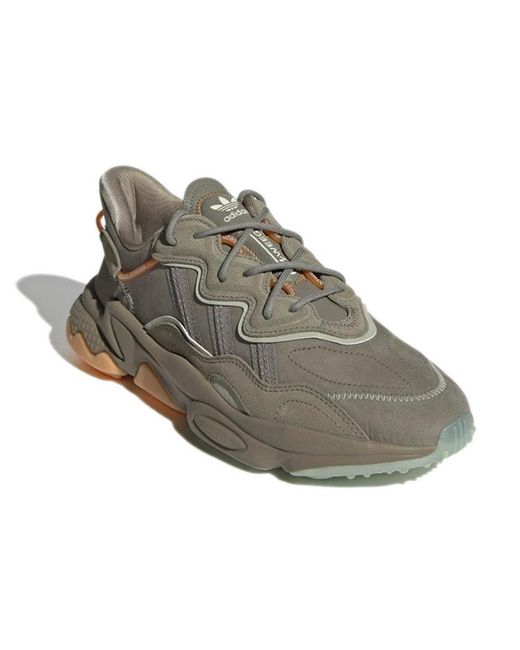 Adidas Brown Originals Ozweego Casual Shoes 'Charcoal' for men