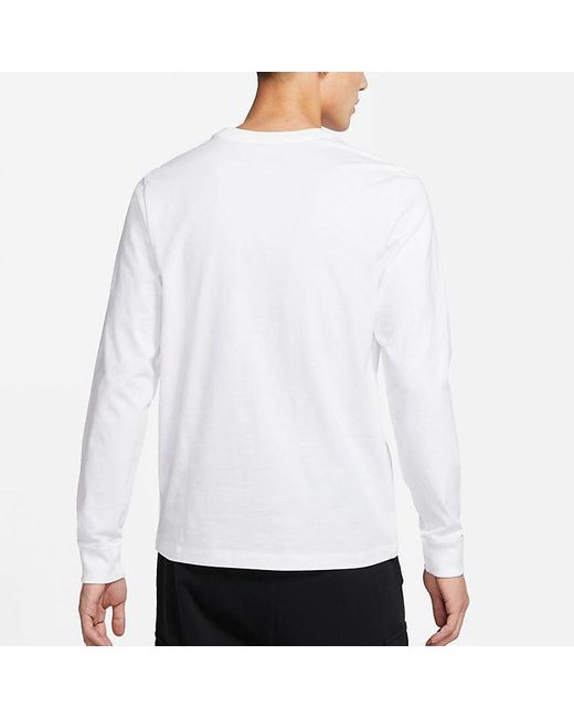 Nike White Sportswear Futura Icon Logo Printed Casual Collar Long Sleeved for men