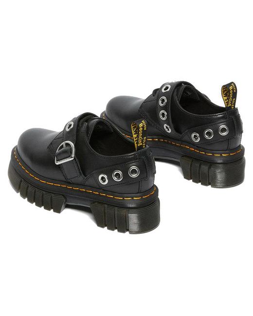 Dr. Martens Black Audrick Hardware Leather Platform for men