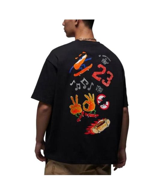 Nike Black Fire Jumpman Logo T-Shirt for men
