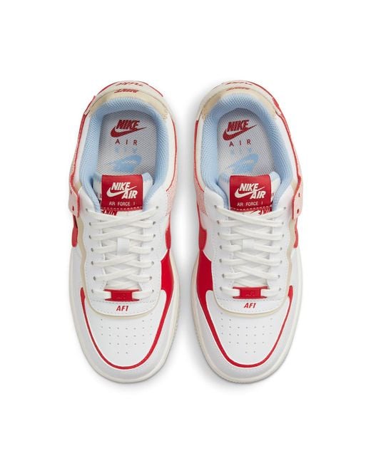 Nike Red (Wmns) Air Force 1 Shadow 'Cracked Leather'