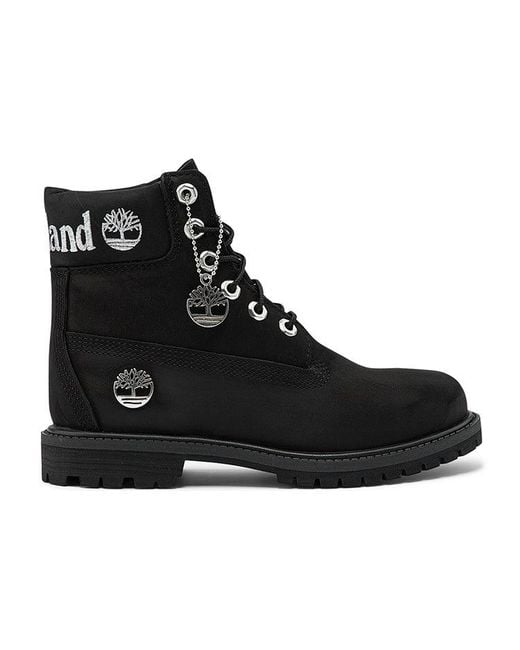 Timberland Black (Wmns) 6 Inch Premium Waterproof Boots Nubuck With Logo'